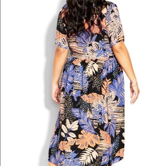 Loralette Janet Collar Dress - black palm size 18/20 - Picture 3 of 7